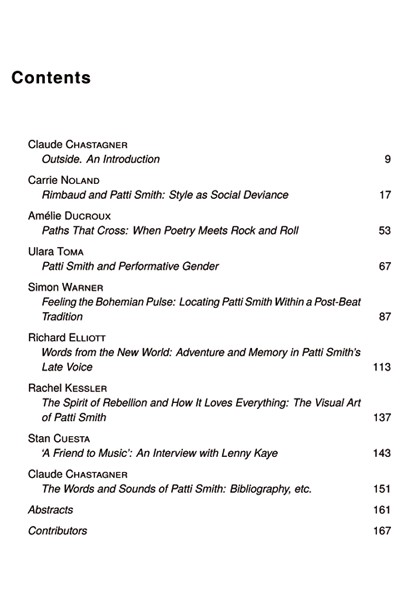 Patti Smith: Outside contents